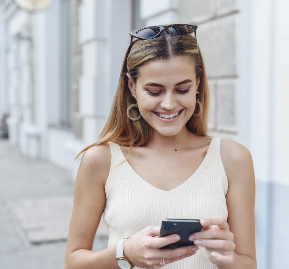 Woman using smartphone